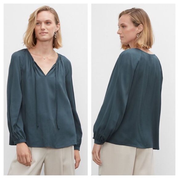 Club Monaco Tie Neck Swing Top. Black, Size XL. NWT. - Picture 10 of 11